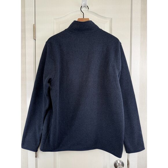 J Crew Mercantile Men's 1/4 Zip Sweater Fleece Pullover Jacket Navy Blue Size L - Picture 2 of 12